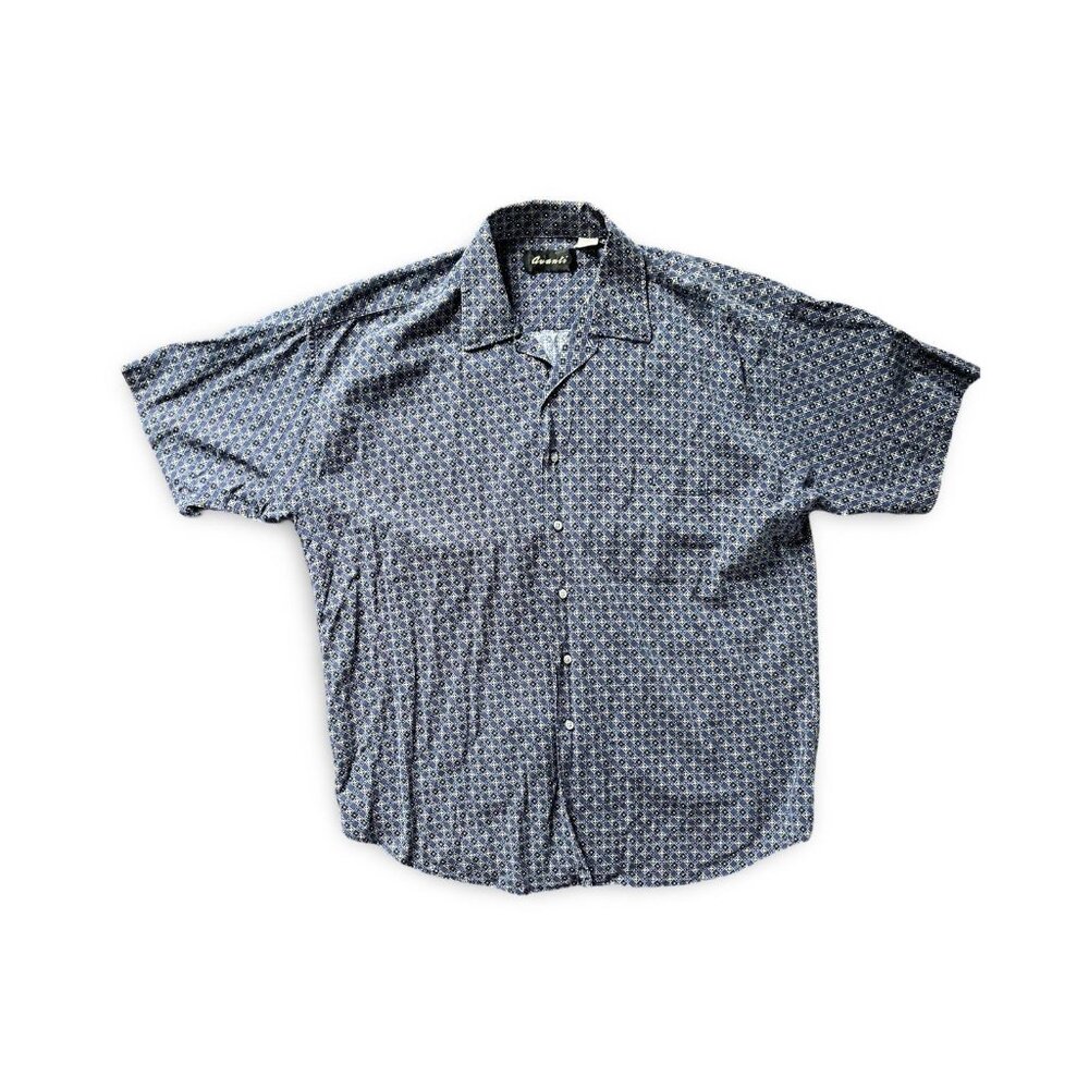 Avanti Shirt Men's Hawaiian Blue Check Plaid Soft Short Sleeve Size XL